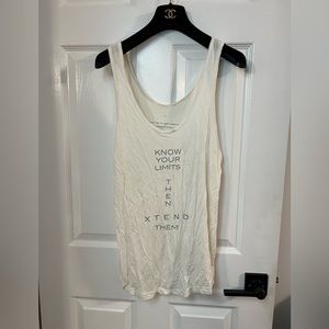 Xtend Barre tank top white cream Size M KNOW YOUR LIMITS THEN X TEND THEM
